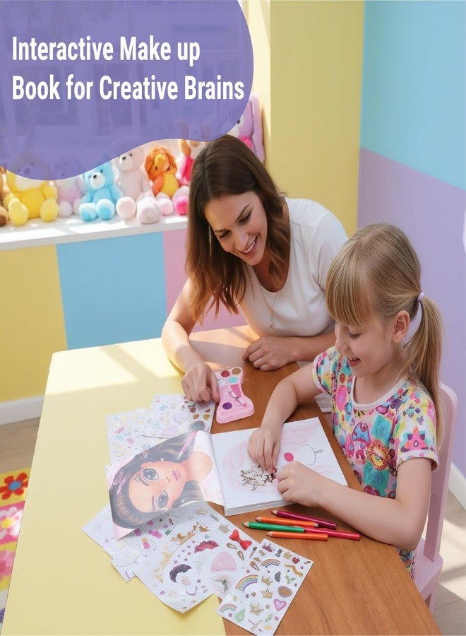 BSCOOL Make-up Artist. 3 in 1 Fun Makeup, Sticker, Coloring Kit, Includes Color Pencils, Makeup Palette, and 200+ Stickers. for Girls Ages 5,6,7,8. Christmas Gift for Girls - Image 5